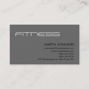 Modern Personal Trainer Grey Business Card
