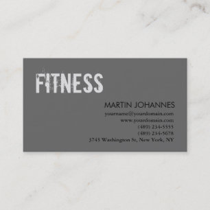 Modern Personal Trainer Grey Business Card