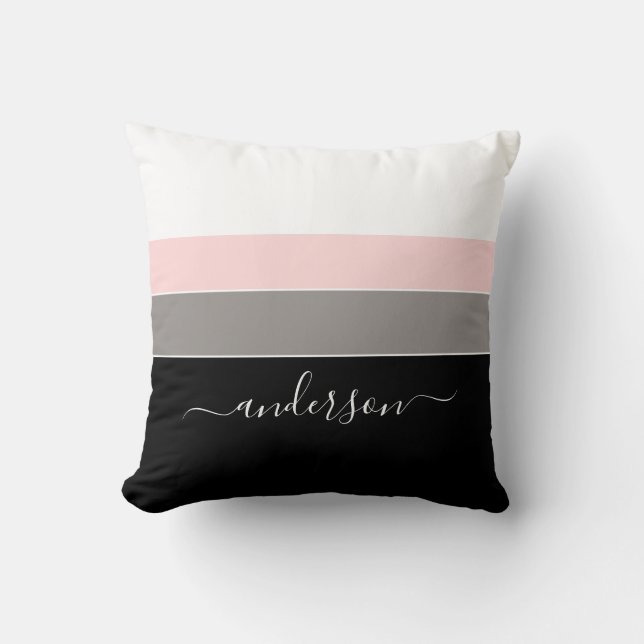 Modern Personalise Colour Block Cushion (Front)