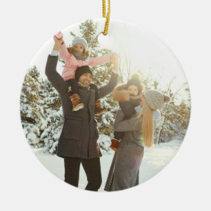 Modern Personalise Quote Custom Photo Ceramic Tree Decoration