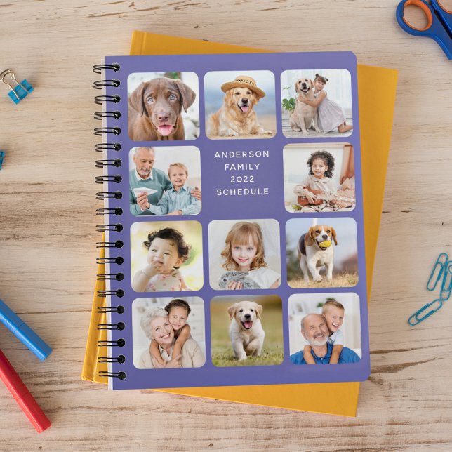 Modern Personalised 11 Photo Collage Periwinkle Planner (Creator Uploaded)