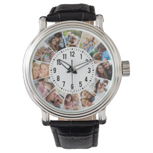Modern Personalised 12 Photo Collage Watch