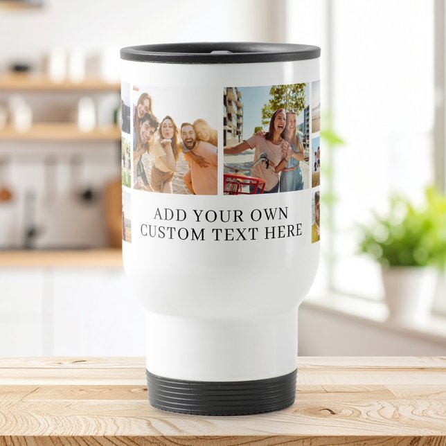 Modern Personalised 14 Photo Collage Travel Mug (Creator Uploaded)