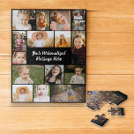 Modern Personalised 16 Photo Collage Custom Colour Jigsaw Puzzle<br><div class="desc">Create a special keepsake with this Modern Personalised Photo Collage Custom Colour Jigsaw Puzzle! Featuring your favourite photos in a stylish collage layout, this customisable puzzle allows you to upload multiple images and select the background colour that suits your taste. It's a fun and unique way to relive your memories,...</div>