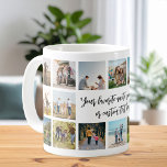 Modern Personalised 18 Photo Collage Coffee Mug<br><div class="desc">Create your own custom quote photo collage mug. Features 18 of your favourite pictures and personalised text in modern calligraphy typography.</div>