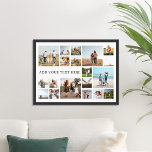 Modern Personalised 19 Photo Collage Poster<br><div class="desc">Create your own personalised photo collage poster featuring 19 of your favourite photos and custom text.</div>