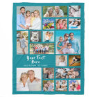 Modern Personalised 19 Photo Collage Teal