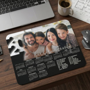 Modern Personalised 2027 Desk Calendar Photo Cute  Mouse Mat