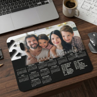 Modern Personalised 2027 Desk Calendar Photo Cute Mouse Mat