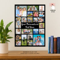 Modern Personalised 21 Photo Collage Custom Colour