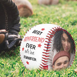 Modern Personalised 2 Photo Best Boyfriend Ever Baseball<br><div class="desc">Looking for a special and unique way to show your love on Valentine's Day? Look no further! This personalised baseball is the perfect keepsake for your boyfriend on any occasion, from Valentine's Day to birthdays and more. With two photos and a customisable message that reads 'BEST BOYFRIEND EVER, WITH LOVE',...</div>