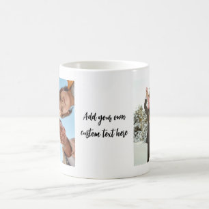 Modern Personalised 2 Photo Coffee Mug