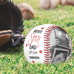 Modern Personalised 2 Photo Collage Best Stepdad Baseball