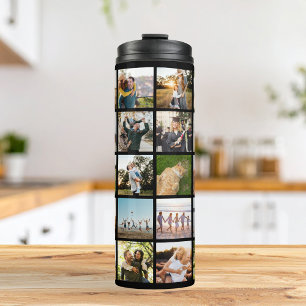 Modern Personalised 30 Photo Collage Thermal Tumbler