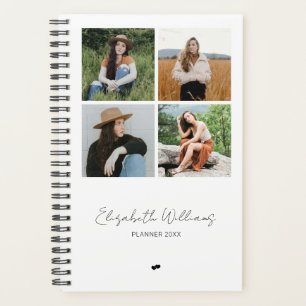 Modern Personalised 4 Photo Collage Planner