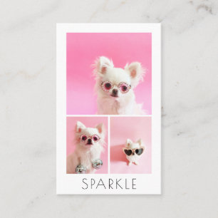 Modern Personalised 4 Photo Collage QR Code Business Card