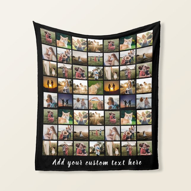 Modern Personalised 56 Photo Collage Fleece Blanket (Creator Uploaded)