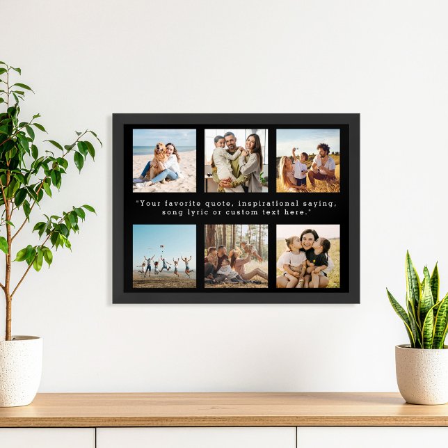 Modern Personalised 6 Photo Collage Custom Quote Poster (Creator Uploaded)