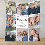 Modern Personalised 8 Photo Collage for Mummy Fleece Blanket<br><div class="desc">This 8-photo collage white modern fleece blanket features the heartfelt message, "World's greatest Mummy" in elegant script typography and a simple pink heart. An ideal gift for your mum on Mother's day, Christmas or her birthday. It can be personalised with eight family photos and your own message and names, transforming...</div>