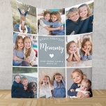 Modern Personalised 8 Photo Collage for Mummy Fleece Blanket<br><div class="desc">This 8-photo collage blue modern fleece blanket features the heartfelt message, "World's greatest Mummy" in elegant script typography and a simple heart. An ideal gift for your mum on Mother's day, Christmas or her birthday. It can be personalised with eight family photos and your own message and names, transforming it...</div>