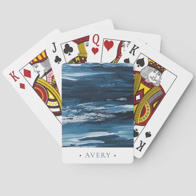 Modern Personalised Abstract Playing Cards (Back)