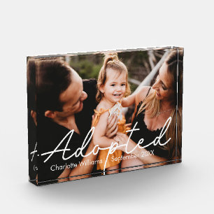 Modern Personalised Adoption Announcement Photo Block