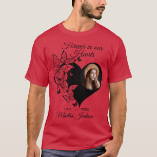 Modern Personalised Always In Our Hearts Memorial T-Shirt