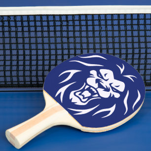 Modern Personalised Angry Lion Roaring Face Blue Ping Pong Paddle
