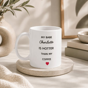Modern Personalised Babe Coffee Mug