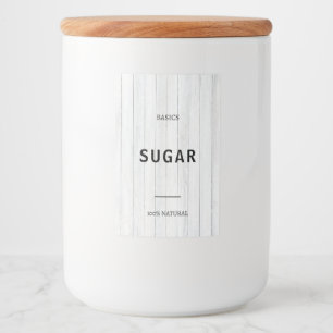 Modern Personalised Basics Sugar Black Fonts Food Label