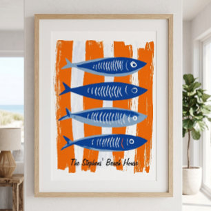 Modern Personalised Beach House Poster