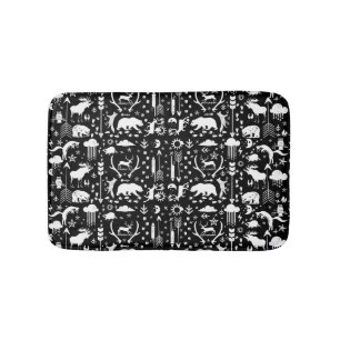 Modern Personalised Bear Fox Deer Boys Room Bath Mat