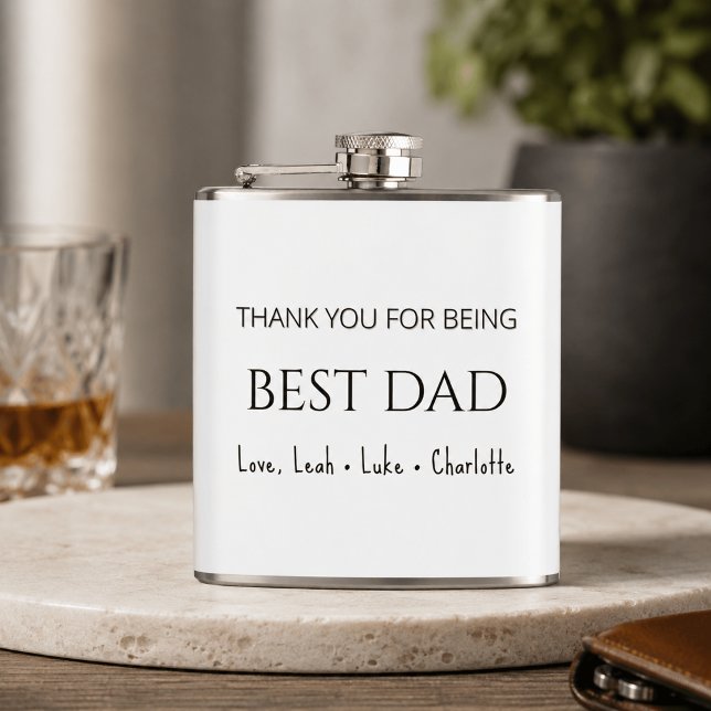 Modern Personalised Best Dad Flask Gift (Creator Uploaded)