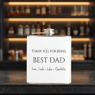 Modern Personalised Best Dad Flask Gift