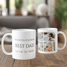 Modern Personalised Best Dad Photo Collage Mug