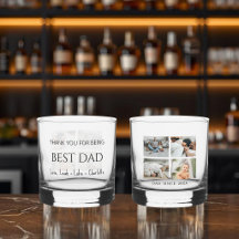 Modern Personalised Best Dad Whiskey Glass