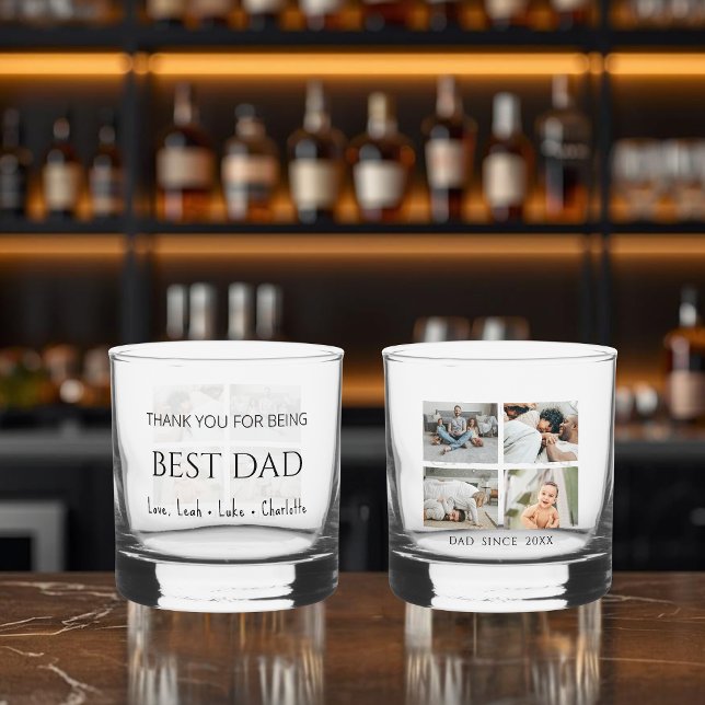 Modern Personalised Best Dad Whiskey Glass (Creator Uploaded)