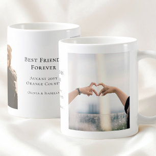Modern Personalised Best Friends Forever 2 Photo Coffee Mug