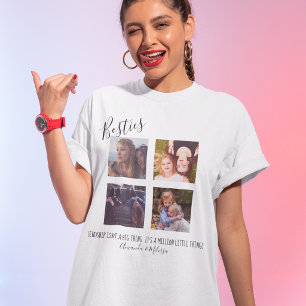 Modern Personalised Besties 4 Photo T-Shirt
