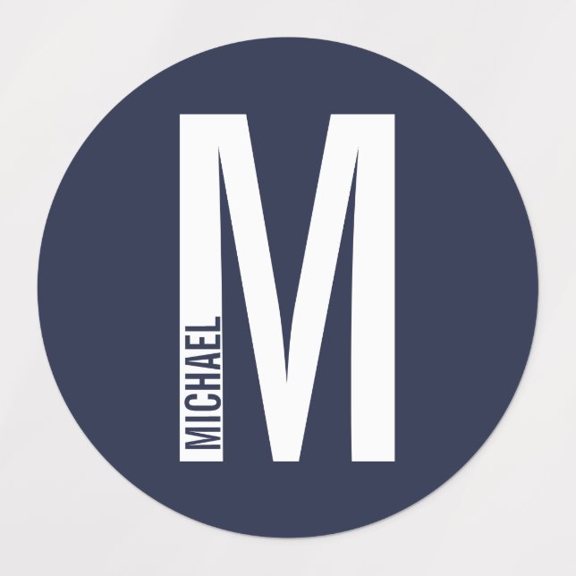 Modern Personalised Bold Monogram and Name (Design 1)