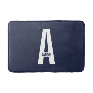 Modern Personalised Bold Monogram and Name Bath Mat