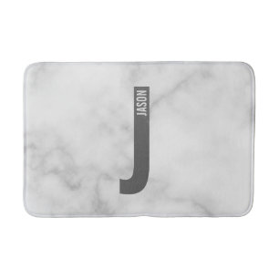 Modern Personalised Bold Monogram and Name Bath Mat