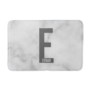 Modern Personalised Bold Monogram and Name Bath Mat