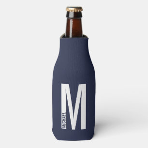 Modern Personalised Bold Monogram and Name Bottle Cooler