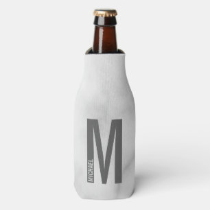 Modern Personalised Bold Monogram and Name Bottle Cooler