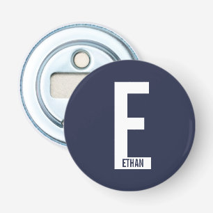 Modern Personalised Bold Monogram and Name Bottle Opener