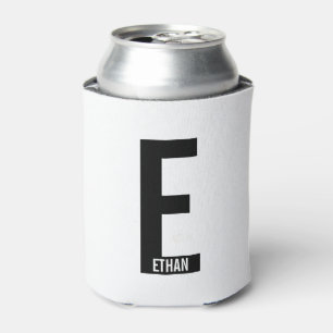 Modern Personalised Bold Monogram and Name Can Cooler