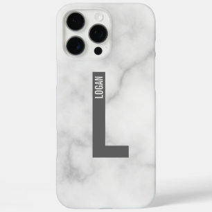 Modern Personalised Bold Monogram and Name iPhone 16 Pro Max Case