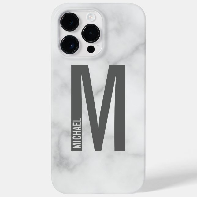 Modern Personalised Bold Monogram and Name Case-Mate iPhone Case (Back)