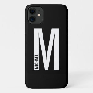 Modern Personalised Bold Monogram and Name iPhone 11 Case